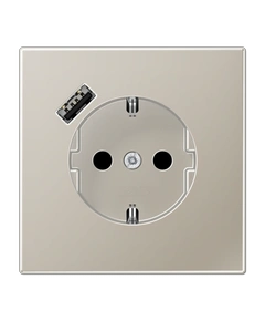 Розетка с ж/к и USB-портом типа A, JUNG ES1520-18A Edelstahl